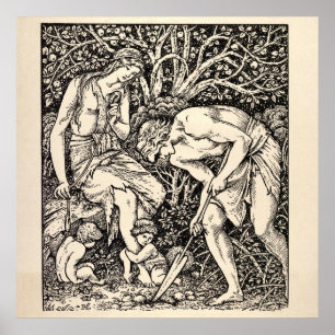 Vintag Adam and Eve von Edward Burne-Jones Poster