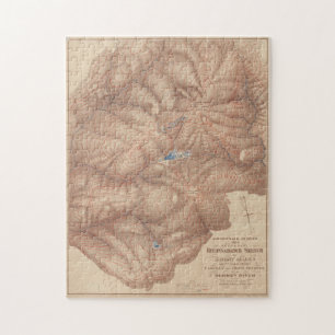 Vintag Adirondack Mountains Topography Map (1873) Puzzle
