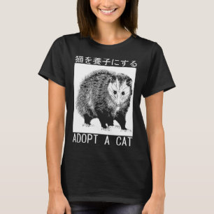 Vintag Adoptiert eine Katze Possum japanisches Opo T-Shirt