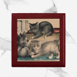 Vintag Adorable Kittens Lithograph Erinnerungskiste<br><div class="desc">Vintage Lithographie von bezaubernden Kätzchen.</div>