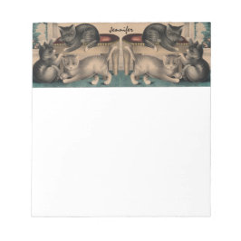 Vintag Adorable Kittens Lithograph Notizblock