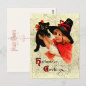 Vintag Adorable Little Hexenkarte Postkarte (Vorne/Hinten)