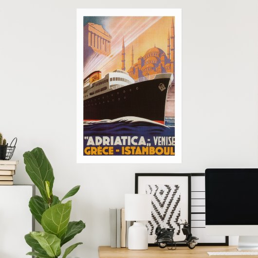 Vintag Adriatica Lines Poster (Heimbüro)