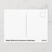 Vintag Africa Air Reiseplakat Postkarte (Rückseite)