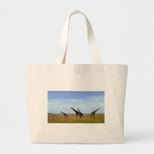 Vintag African Safari Kenya Giraffes Design Jumbo Stoffbeutel (Vorne)