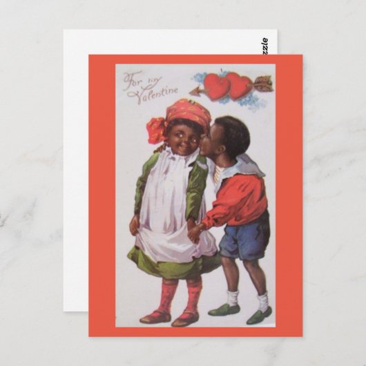 Vintag-Afrikanisch-Amerikanische Valentinische Pos Postkarte (Vorne/Hinten)