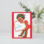 Vintag-Afrikanischer Niedlicher Valentinstag Postk Postkarte (Stehend Vorderseite)