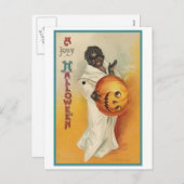 Vintag-Afrikanisches Halloween Feiertagspostkarte (Vorne/Hinten)