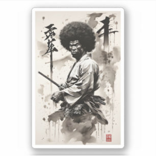 Vintag Afro Samurai Aufkleber
