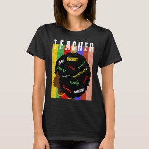 Vintag Afro Teacher Black History Montag Afrika A T-Shirt