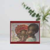 Vintag-Afroamerikanisches Paar Valentine Postkarte (Stehend Vorderseite)