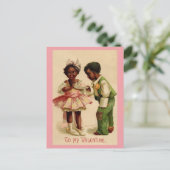 Vintag-Afroamerikanisches Paar Valentine Postkarte (Stehend Vorderseite)