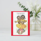 Vintag-Afroamerikanisches Paar Valentine Postkarte (Stehend Vorderseite)