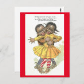Vintag-Afroamerikanisches Paar Valentine Postkarte (Vorne/Hinten)