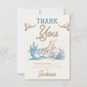 Vintag Agave Blue Green Cowboy Dankeschön Karte (Vorderseite)