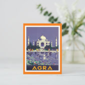 Vintag Agra Taj Mahal Indien Postkarte (Stehend Vorderseite)