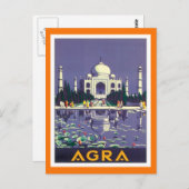Vintag Agra Taj Mahal Indien Postkarte (Vorne/Hinten)