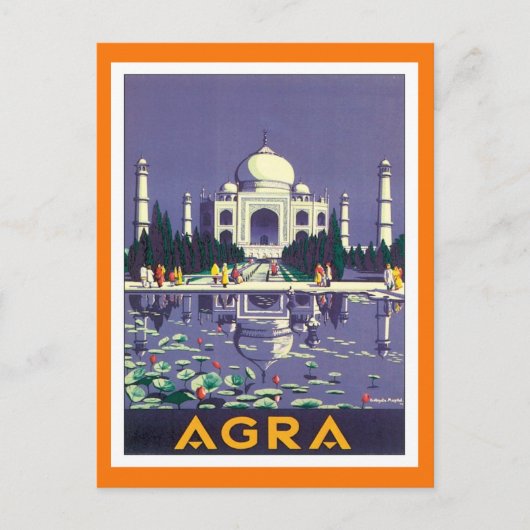 Vintag Agra Taj Mahal Indien Postkarte (Vorderseite)