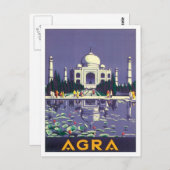 Vintag Agra Taj Mahal Indien Postkarte (Vorne/Hinten)
