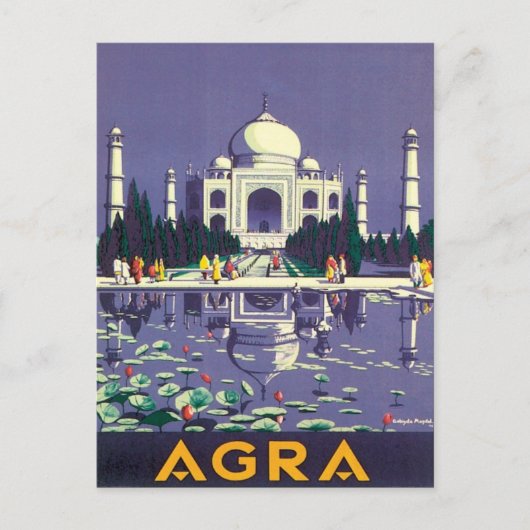 Vintag Agra Taj Mahal Indien Postkarte (Vorderseite)