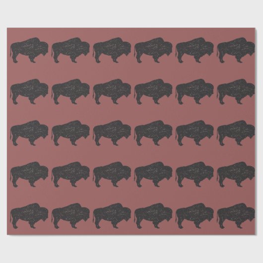 Vintag-Ähnliches Bison-Packpapier Geschenkpapier (Flach)