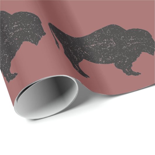 Vintag-Ähnliches Bison-Packpapier Geschenkpapier (Rolleneckpunkt)
