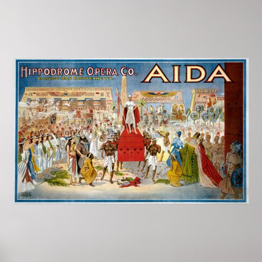 Vintag Aida Hippodrom Opera Company Poster (Vorne)
