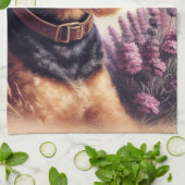 Vintag Airedale Terrier Painting Geschirrtuch (Gefaltet)