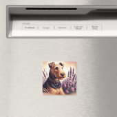 Vintag Airedale Terrier Painting Magnet (In Situ (Geschirrspüler))
