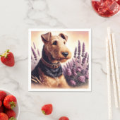 Vintag Airedale Terrier Painting Serviette (Beispiel)