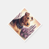 Vintag Airedale Terrier Painting Serviette (Ecke)