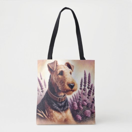 Vintag Airedale Terrier Painting Tasche (Vorderseite)