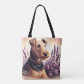 Vintag Airedale Terrier Painting Tasche (Rückseite)