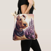 Vintag Airedale Terrier Painting Tasche (Von Nahem)