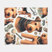 Vintag Airedale Terrier Seamless Fleecedecke (Vorderseite (Horizontal))