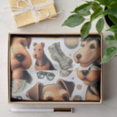 Vintag Airedale Terrier Seamless Seidenpapier (Geschenk)