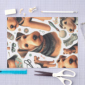 Vintag Airedale Terrier Seamless Seidenpapier (Handwerk)