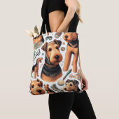 Vintag Airedale Terrier Seamless Tasche (Von Nahem)