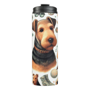 Vintag Airedale Terrier Seamless Thermosbecher