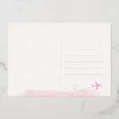 Vintag Airline Baby Girl Dusche Danke Karte (Rückseite)