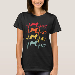 Vintag Akita Inu Hund Heartbeat Paw Welpen Hund T-Shirt