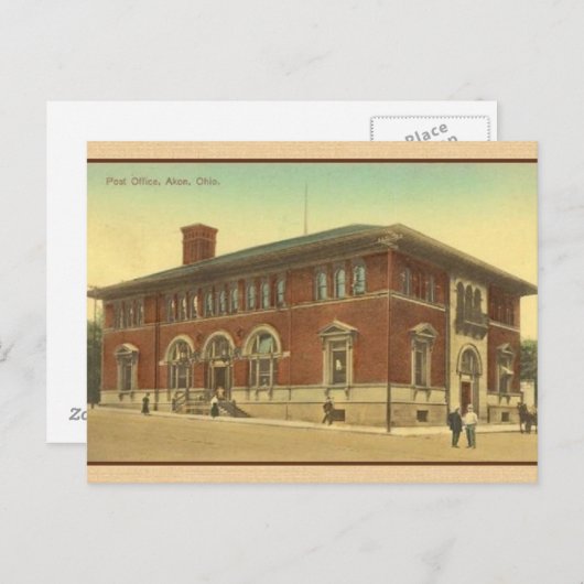 Vintag Akron Ohio Postkarte (Vorne/Hinten)