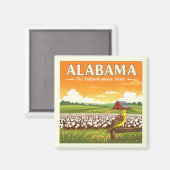 Vintag Alabama Magnet (Vorderseite/Rückseite)