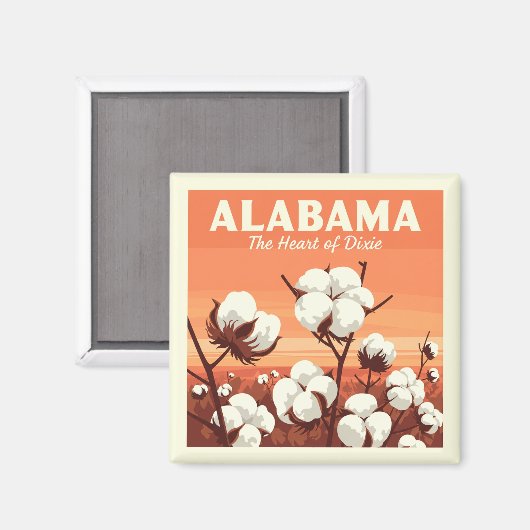 Vintag Alabama Magnet (Vorderseite/Rückseite)