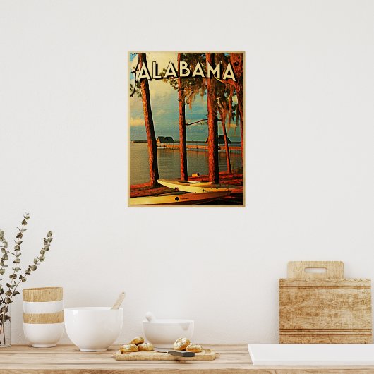 Vintag Alabama Poster (Küche)