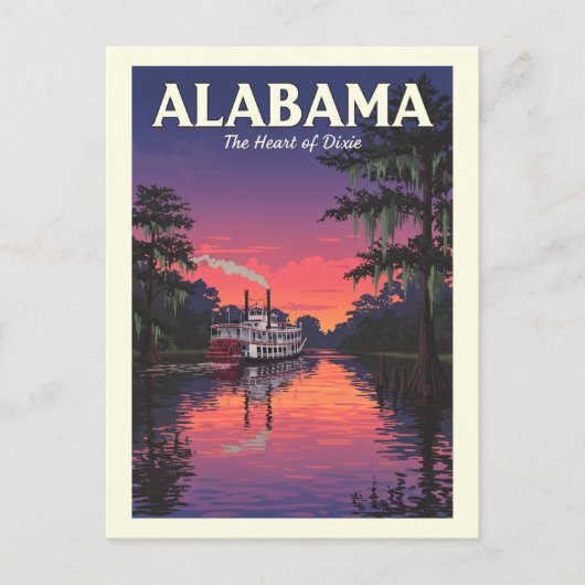 Vintag Alabama Postkarte (Vorderseite)