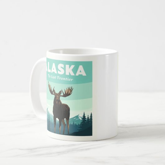 Vintag Alaska Kaffeetasse (Vorderseite Links)