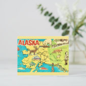 Vintag Alaska Karte Postkarte (Stehend Vorderseite)