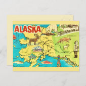 Vintag Alaska Karte Postkarte (Vorne/Hinten)