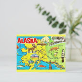 Vintag Alaska Karte Postkarte (Stehend Vorderseite)